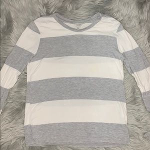 Grey and white striped shirt